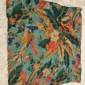 Sézane Tropical Bird and Floral Scarf